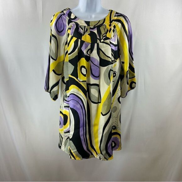 Etcetera beautiful classic silk tunic or dress with modern print fabric - Picture 1 of 5
